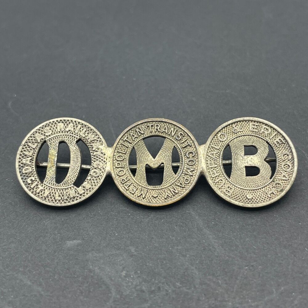 Dallas Railway City Line Metropolitan Transit Buffalo & Erie Coach Token Brooch